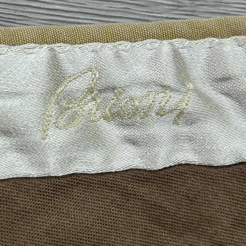 Brioni Pants Mens 40x28 Beige 100% Cotton Pleated Cuffed Dress Chino Italy